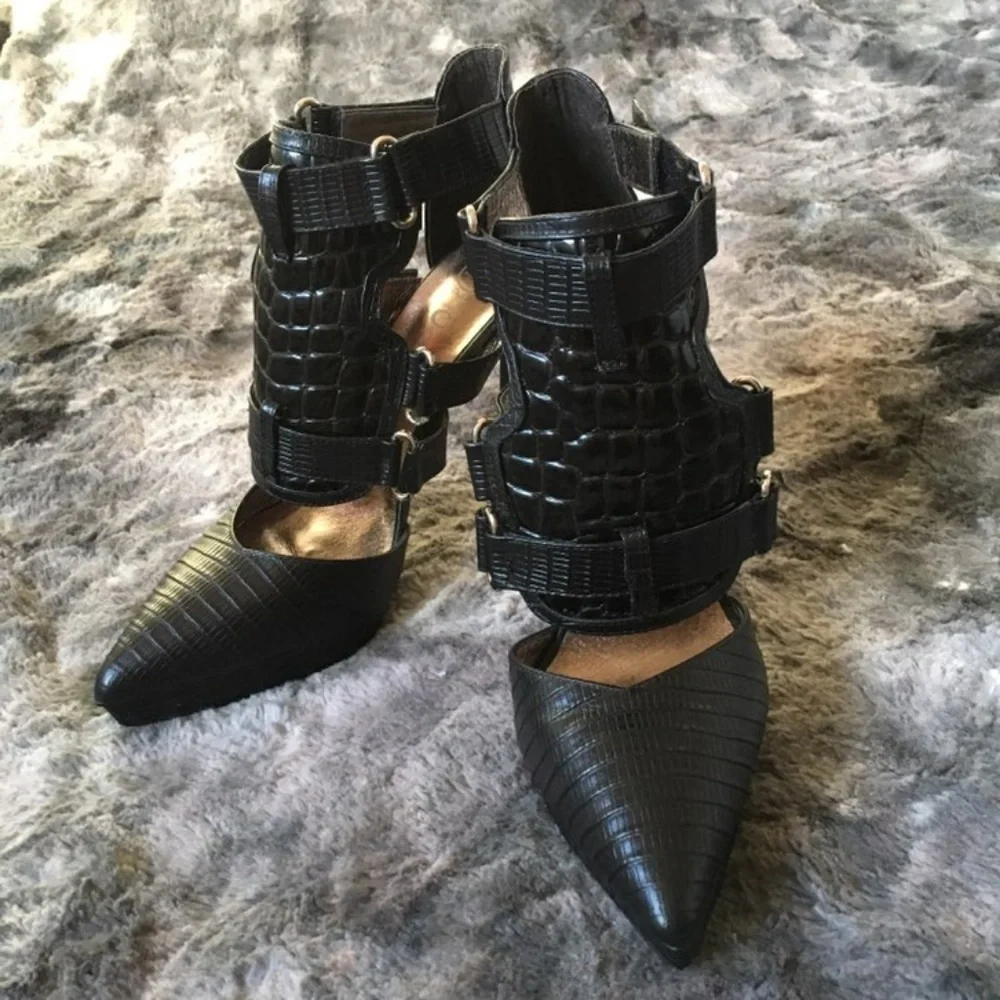 Jeffrey Campbell Croc Embossed Heels